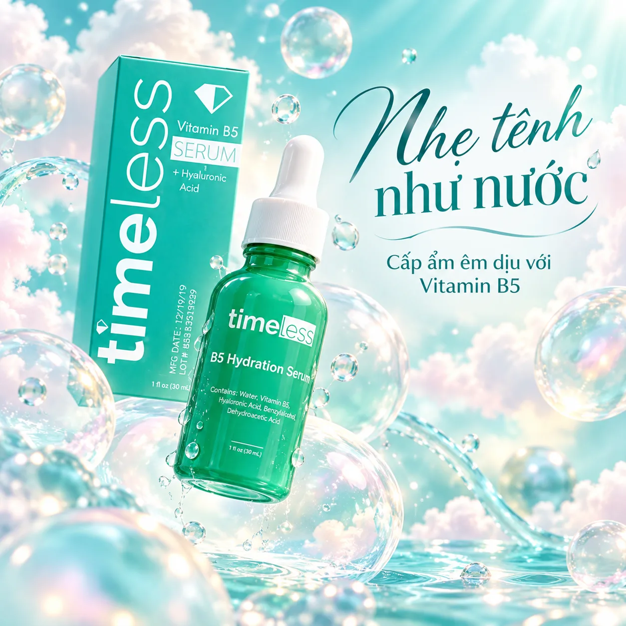 serum timeless vitamin b5 - Minh họa cơ chế hoạt chất sinh học (Timeless Skin Care)