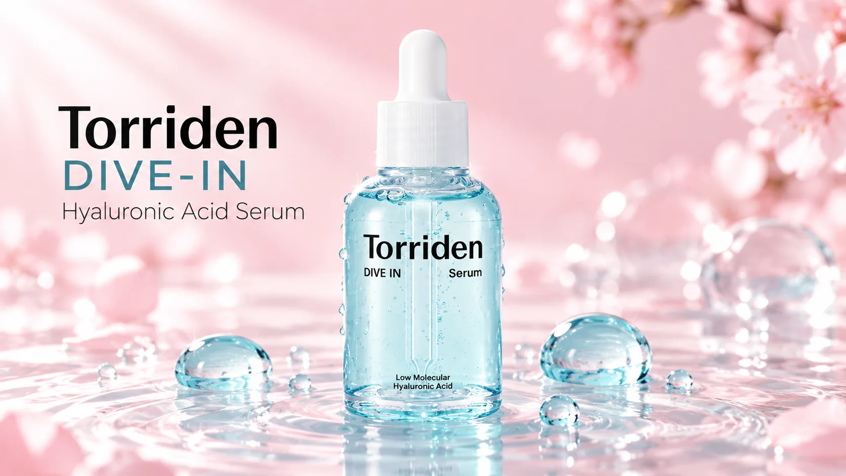 Torriden DIVE‑IN – chai serum pastel xanh, nền pastel